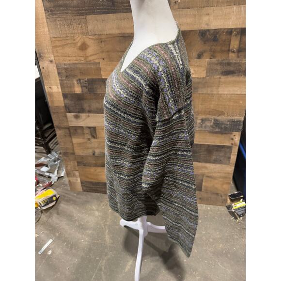 Vintage 1980s ALPS- Olive Grove-V-Neck Sweater - Size XXL - Picture 3 of 8